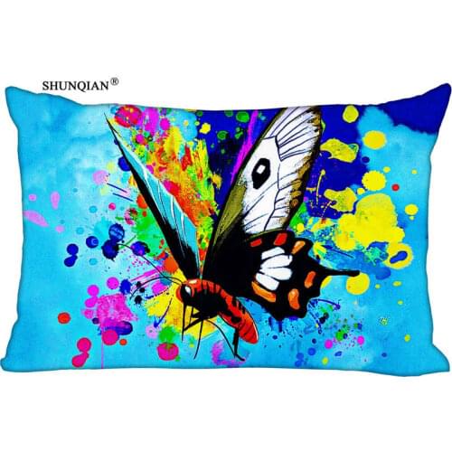 New Butterfly Painting Pillow Case Custom Wedding Pillowcase Cover Cases Gift Zippered Rectangle Pillow Case