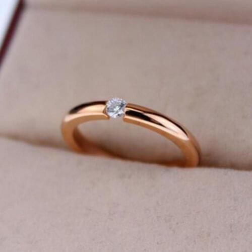 Ring Polishing Rhinestone Inlaid Titanium Steel Titanium Wedding Ring for Party Lovers Unisex Band