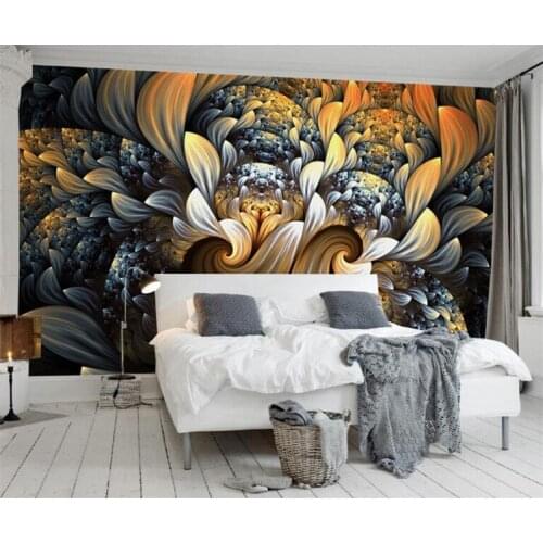 Custom Photo Wall Paper 3D Room Decor Mural Wallpaper Modern European Style Abstract Flower Pattern Art Design Wall Painting