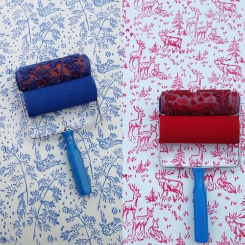 Wall Patterned Paint Rollers Decoration Painting Tools 5" Rubber Roller Brush Tool Sets 3D Pattern Wallpaper Room Paint Machine