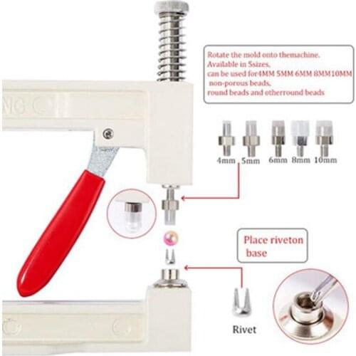 Manual Punching DIY Pearl Setting Machine Rhinestones Beads Rivet Fixing Machine Hand Press Tools for Clothes Crafts