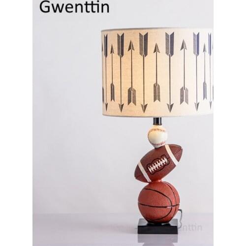 Modern Basketball Football Table Lamps for Living Room Bedroom Bedside Lamp Led Stand Light Children Room Desk Lights Home Deco