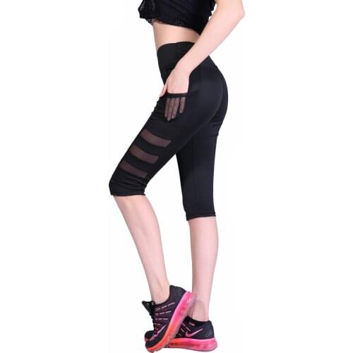 Sport Sweat Quick Dry Black Yoga Pants Women Workout Fitness Scrunch Leggings Calf Length Seamless Yoga Leggings For Women