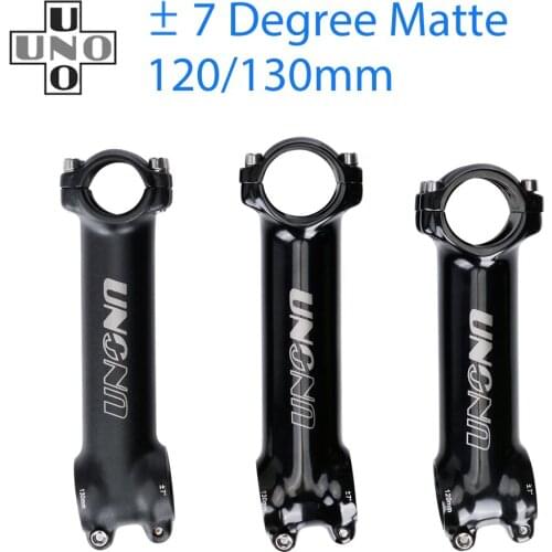 UNO Ultralight Long Bicycle Stem 120/130mm Alu Alloy Stem 25.4 31.8mm Glossy Black Mountain bike Stem Handlebar Stem 7 Degree