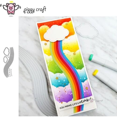 Piggy Craft metal cutting dies cut die mold Rainbow cloud decoration Scrapbook paper craft knife mould blade punch stencils dies