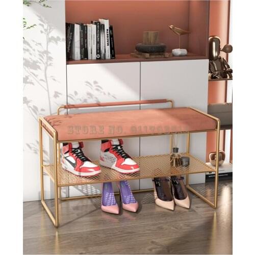 Light luxury shoe changing stool, home interior, good-looking home, shoe rack, shoe cabinet, entrance, long creative porch and s