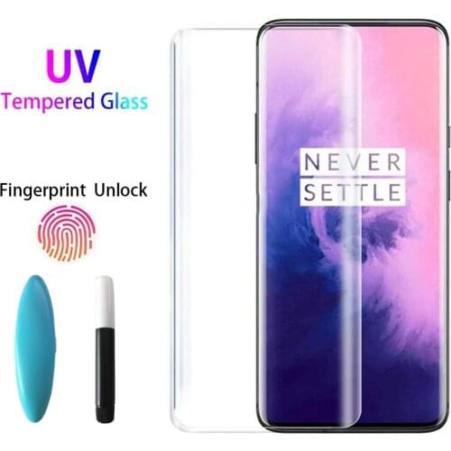 UV Tempered Glass For OnePlus 9 Pro Full Cover Liquid Screen Protectors On OnePlus 7 8 Pro Protective Film Guard OnePlus 1+8pro