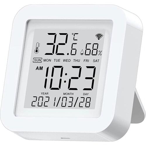 Smart Wifi Temperature Humidity Monitor Tuya Wireless Temperature Humidity Sensor Work With Alexa & Google Assistant