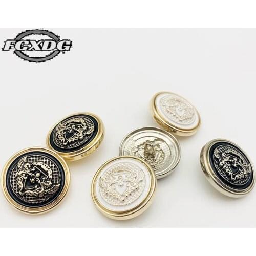 15/20/25mm British Style Vintage Clothing Buttons DIY Sewing Supplies Fashion Metal Buttons for Clothing Black Buttons for Coat