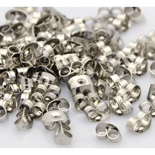 PandaHall 100pcs Vintage Ear Nuts Earring women Stainless Steel Jewelry Accessories making high quality F60