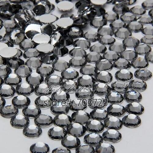 1000pcs 3D ss12 3mm Glitter Nail Art DIY Crystal Non Hotfix Flatback Nail Art Decoration Rhinestones BeadsGrey N06