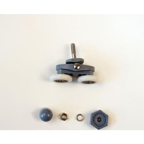 4Pcs/Set Grey Plastic Nylon Adjustable Double Swinging Pulley Wheels Shower Cabin Sliding Door Hardware Roller