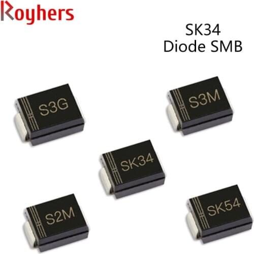 50Pcs SMD Rectifier Diode S3MBF S2M S3M SK34 SK36 S3G SK54 3A 50V 100V 200V 400V 600V 800V 1000V SMB DO-214AA
