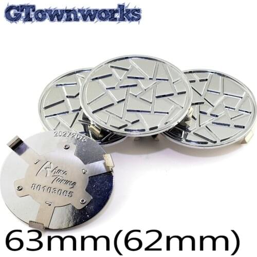 Car Rim Center Cover 63mm 62mm 4pcs Universal Various Sizes Metal Clip Zinc Alloy For Refit Auto Accessorie