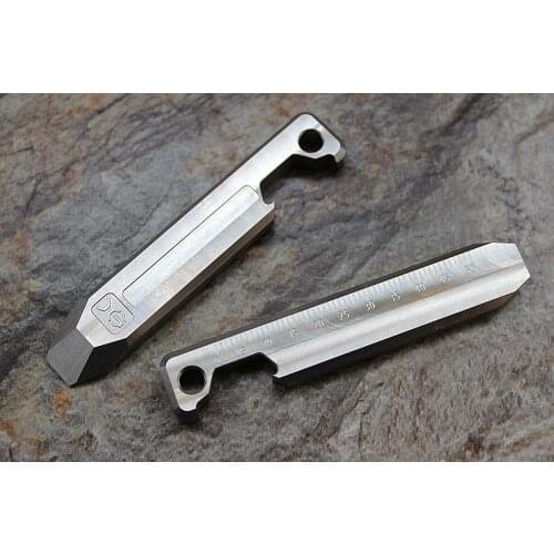 Titanium Alloy EDC Keychain Multi-purpose Tool Card Scale Crowbar Bottle Opener