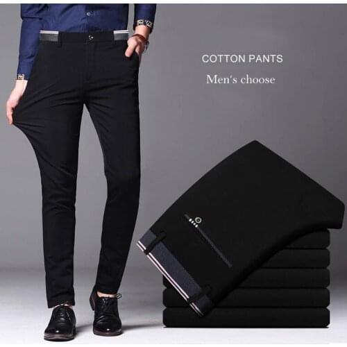 New Summer Mens Black Casual Pants Mens Autumn High Quality Business Trousers Mens Straight Harem Pants pantalon homme