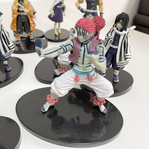 Anime Demon Slayer Kimetsu No Yaiba PVC Action Figures Toys Anime Figure Toys for Gifts Wind Water Rock Serpent Pillar