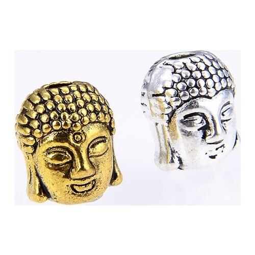 VOQ 10 Pcs/pack New Vintage Style Buddha head Charm Suitable for Jewelry Making DIY Beads Bracelet Findings Components Wholesale