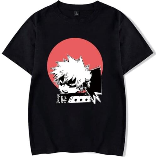 My Hero Academia Bakugou Katsuki T-Shirt Cute Graphic Tee Shirt Cotton Man Short Sleeves Big Fashion Tshirt