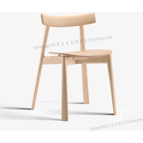 Italian Remo Nordic Dining Chair Solid Wood Chair Designer Simple Home Chair Coffee Shop Dining Chair Armchair