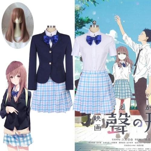 A Silent Voice Shouko Nishimiya Shoko Cosplay Costume Japanese Anime The Shape Of Voice School Uniform Suit Outfit Clothes wig