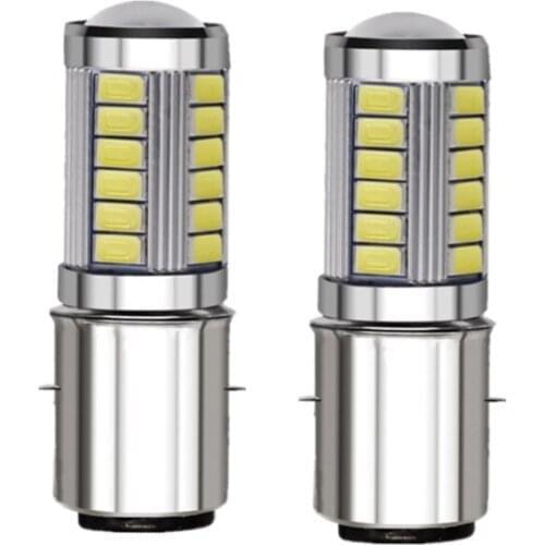 2pcs BA20D H6 Motorcycle Headlight Bulb 5730 5630 33SMD Led Motorbike BA20D Led Scooter H6 Motor Light Headlamp Lights white 12V