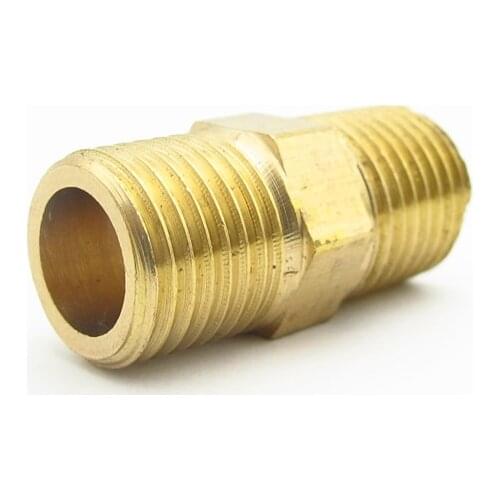 3/8" BSP Male Thread Brass Pipe Fitting Hex Nipple Coupler Connector Adapter For Water Fuel Gas Length 21.2mm
