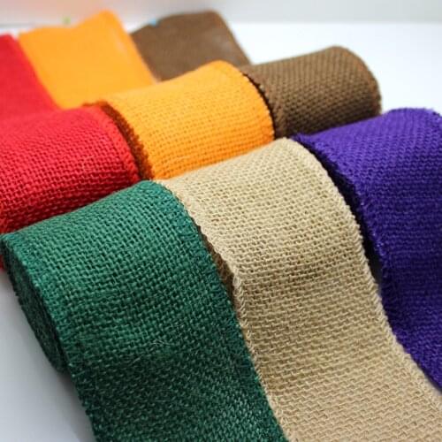 10meters 6cm Burlap Hessian Ribbons Jute Rolls Lace rustic Ribbon for DIY Vintage wedding Decoration gift wrap Ornament Party