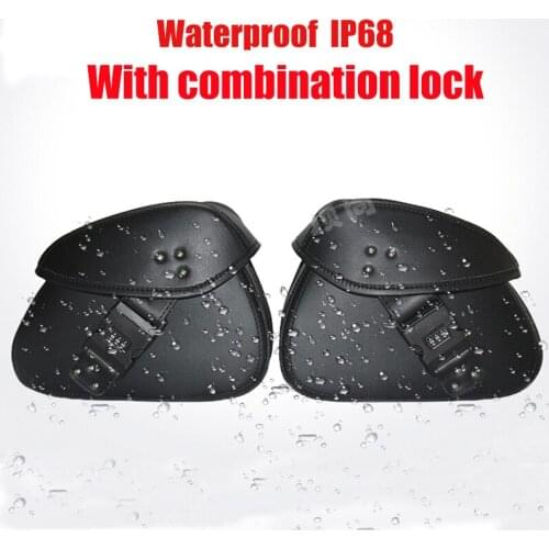 Left&Right Pair Universal Motorcycle Saddle Bags Luggage Bags Travel Knight Ride For Honda /Yamaha/Suzuki With combination lock