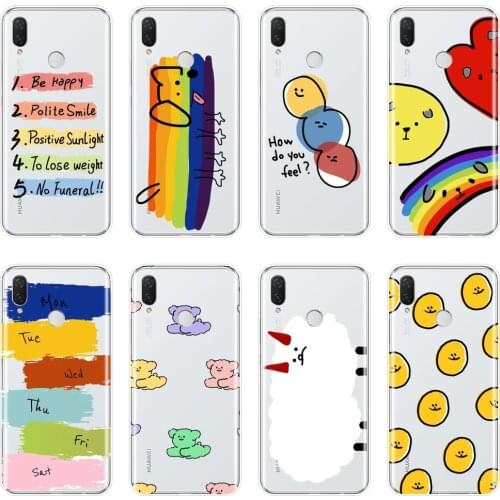 Rainbow Dog Cute Back Cover For Huawei Nova Smart Lite 2017 Phone Case Silicone For Huawei Nova 2i 2 Lite Plus 3 3I 3E 4 4E 5