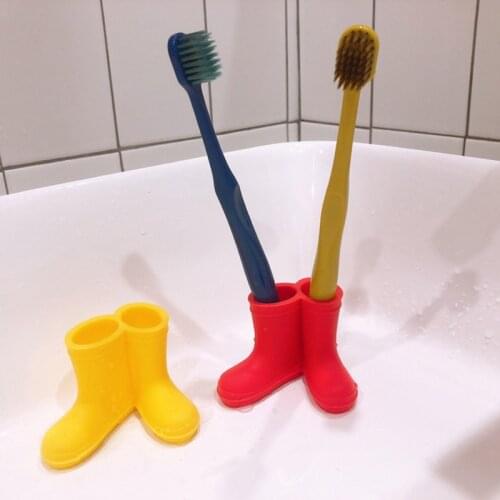 Mini Rain Boots Toothbrush Holder Tooth Brush Stand Rack Elastic Protect Keep Dry Traceless Tooth brush Base Bathroom Accessor
