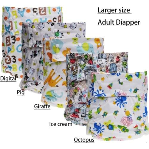 1PC Reusable Adult Diaper for Old People and Disabled Super Large size Adjustable Pocket Diaper