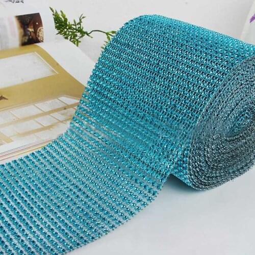 Fashion Crystal Diamond Mesh Arranged Rhinestone Ribbon For Bouquets Candle Holder Vases Wedding Party Home Decoration NW