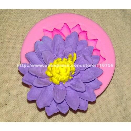 New! Free Shipping Lotus Shaped Silicone Mold Cake Decoration Fondant Cake 3D Food Grade Silicone Mould 137