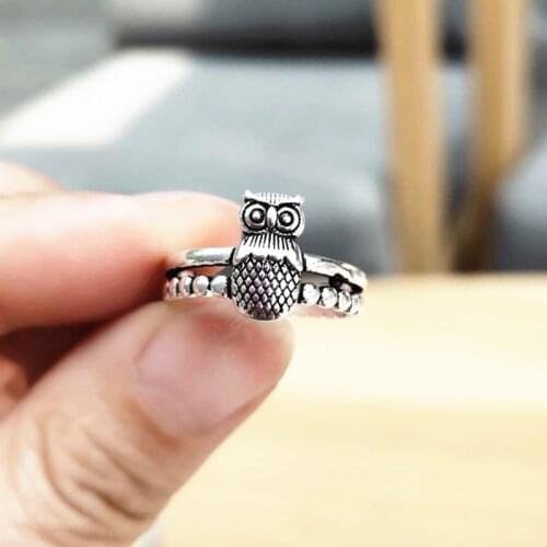 New Hot Gothic Owl Rings For Women Wedding Rings Ladies Accessories Fashion Charm Jewelry Wholesale 2021