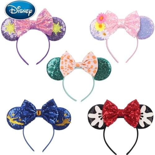 New Pretty Sun Mouse Ears Bow Headband Sequins Bow Cartoon Flower For Women Festival Hairband Girls Hair Accessories Party
