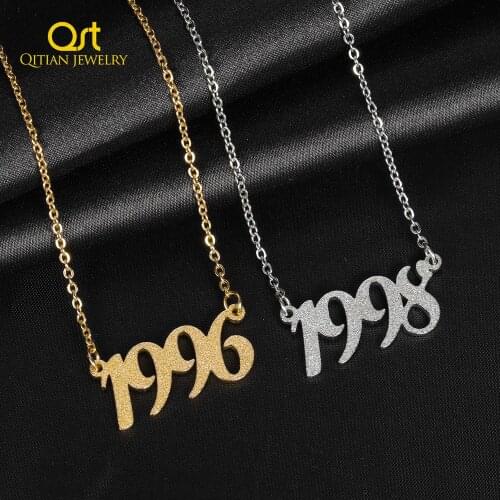 Personalized Year date Necklaces Charms Handmade frosted and gilded Jewelry Signature Love Birth Number Necklaces Gift Women
