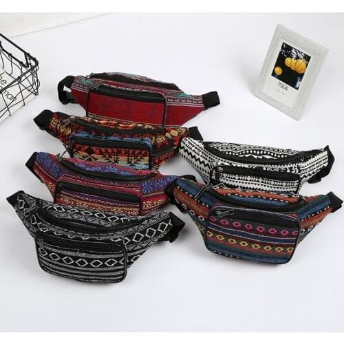 10PCS / LOT Belt Bag Bohemian Vintage Fanny Pack For Women Cute Festival Ladies Waist Bag Girls Bum Bag