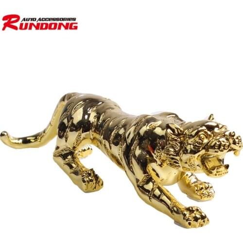 Money Tiger car placement solid 26cm Golden Panther car placement resin electroplating gold / silver gift box
