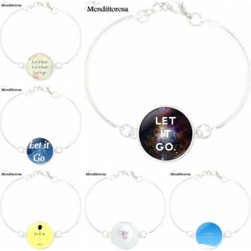 Christmas Jewelry Color With Glasss Cabochon Bracelet Bangle For Women Gifts Boy LET IT GO