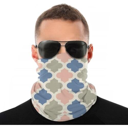 Quatrefoil Lattice Scarf Neck Face Mask Unisex Halloween Tube Mask Tubular Bandana Dustproof Headband Cycling Hiking