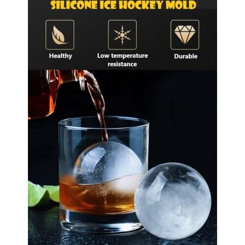 Silica gel spherical ice mold, whisky ice hockey maker, round ice box, big ice hockey melt slowly and keep cool
