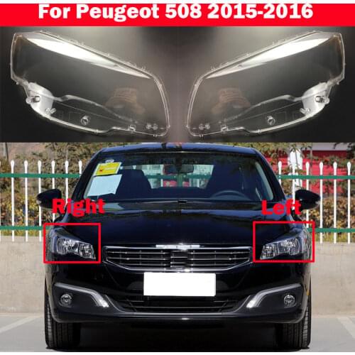 Bright Head Light Shade Shell Caps Front Headlamp Lamp cover Lampshade Headlight For Peugeot 508 2015-2016