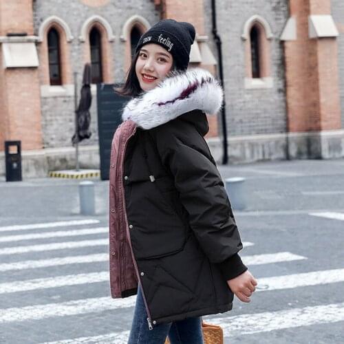 Women Jacket 2021 Winter New Ladies Parkas Space Cotton Long Sleeve Warm Hooded Zipper Loose Coat Long Female Casual Outwear