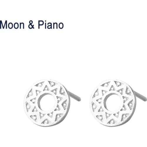 Hot Sale Simple Korean Classic Style Hollow Circle Stud Earrings For Woman Birthday Girls Pretty Fine jewelry 925 Silver Earring