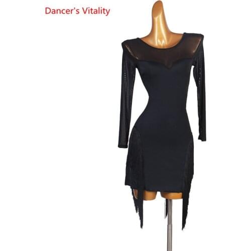 Latin Dance Female Adult Temperament Tassel Dress Practice Clothing New Child Professional Custom High-End Performance Skirt