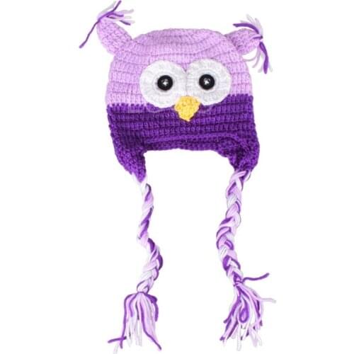 Winter Cute Baby Hat Cap Girls Boys Knitted Crochet Hats Baby Owl Hat With Ear Flap Toddler Infant Photography Props Animal Hat