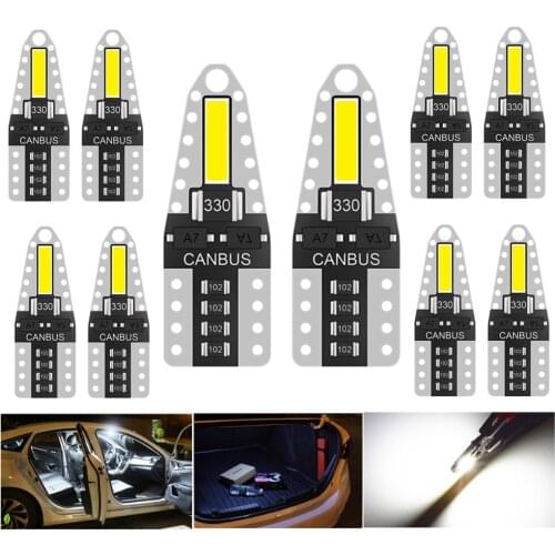 10pcs 12V T10 Led Car Interior Bulb t10 led White 7020 2SMD LED Car Side Wedge Light for alfa romeo giulietta jetta mondeo mk4