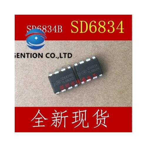 10PCS SD6834 LED LCD power supply control chip DIP-8 SD6834B in stock 100% new and original