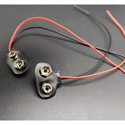 6pcs High Quality T/I Type 9V DC Battery Power Cable Leads Cord Plug Clip Jack Connector for Arduino DIY